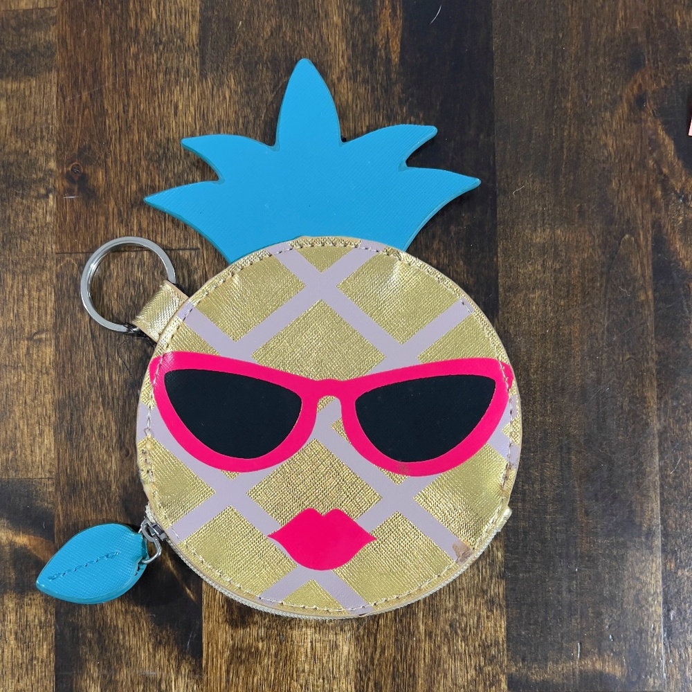 Pineapple Keychain Mini Coin Purse Zip